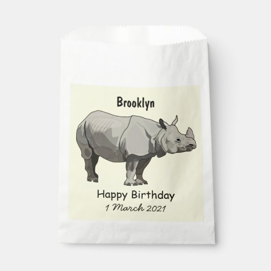 Afbeelding van de cartoon Javan rhinoceros Bedankzakje (Voorkant)