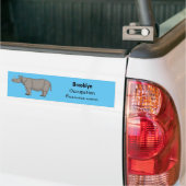 Afbeelding van de cartoon Javan rhinoceros Bumpersticker (Op Truck)