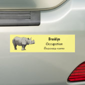 Afbeelding van de cartoon Javan rhinoceros Bumpersticker (Op auto)