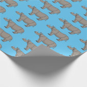 Afbeelding van de cartoon Javan rhinoceros Cadeaupapier (Hoek)