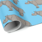 Afbeelding van de cartoon Javan rhinoceros Cadeaupapier (Rol Hoek)