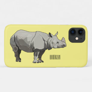 Afbeelding van de cartoon Javan rhinoceros Case-Mate iPhone Case