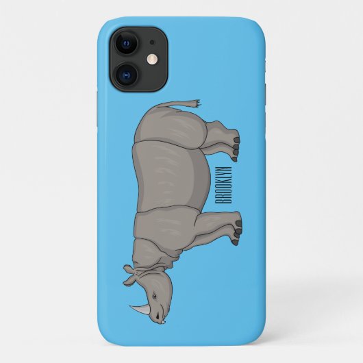 Afbeelding van de cartoon Javan rhinoceros Case-Mate iPhone Case (Achterkant)