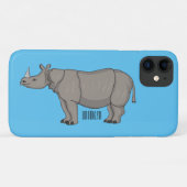 Afbeelding van de cartoon Javan rhinoceros Case-Mate iPhone Case (Achterkant (horizontaal))