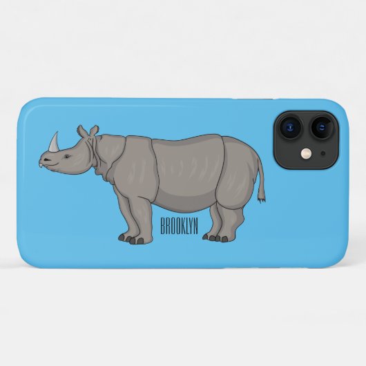 Afbeelding van de cartoon Javan rhinoceros Case-Mate iPhone Case (Achterkant (horizontaal))