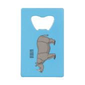 Afbeelding van de cartoon Javan rhinoceros Creditkaart Flessenopener (Voorkant)