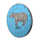 Afbeelding van de cartoon Javan rhinoceros Dartbord (Voorkant Rechts)