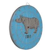 Afbeelding van de cartoon Javan rhinoceros Dartbord (Voorkant Links)
