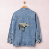 Afbeelding van de cartoon Javan rhinoceros Denim Jacket (Hangar)