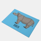 Afbeelding van de cartoon Javan rhinoceros Deurmat (Schuin)