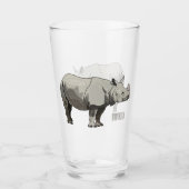 Afbeelding van de cartoon Javan rhinoceros Glas (Voorkant)