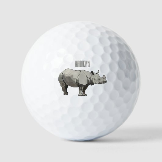 Afbeelding van de cartoon Javan rhinoceros Golfballen (Voorkant)