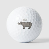 Afbeelding van de cartoon Javan rhinoceros Golfballen (Voorkant)
