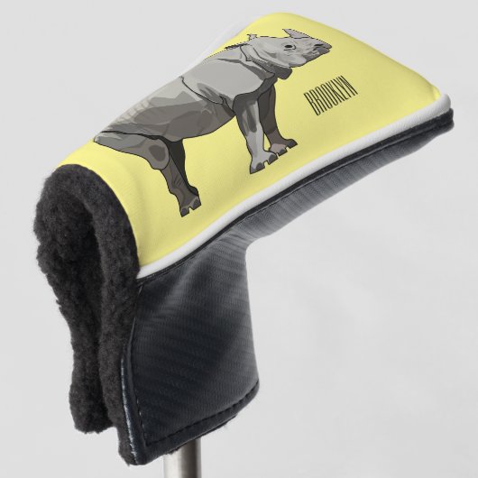 Afbeelding van de cartoon Javan rhinoceros Golfheadcover (3/4 voorkant)
