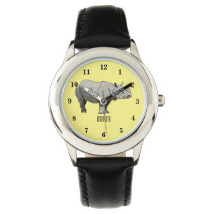 Afbeelding van de cartoon Javan rhinoceros Horloge