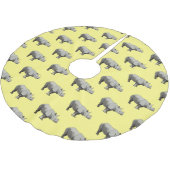 Afbeelding van de cartoon Javan rhinoceros Kerstboom Rok (Gekanteld)