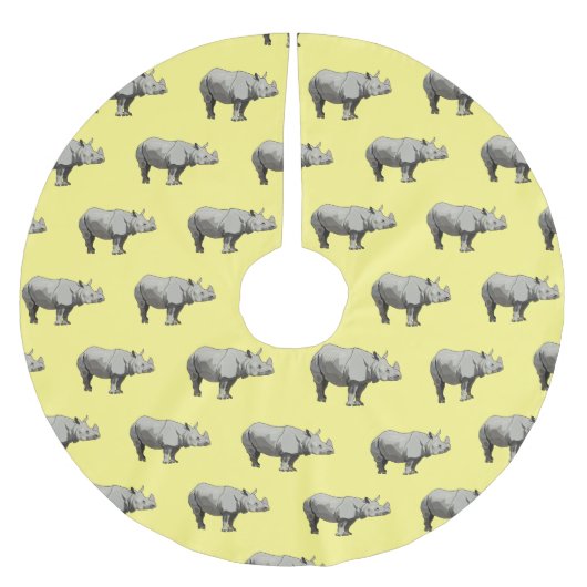 Afbeelding van de cartoon Javan rhinoceros Kerstboom Rok (Voorkant)