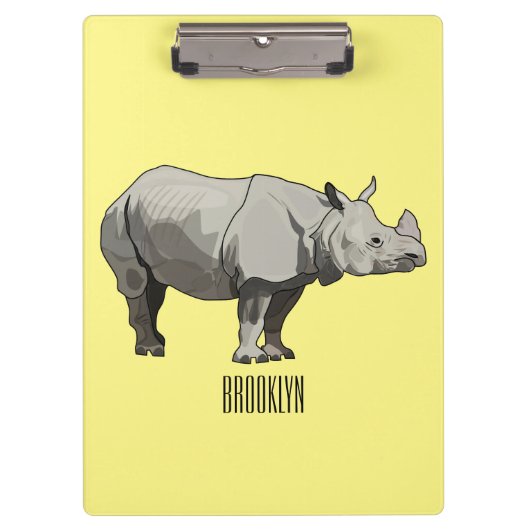 Afbeelding van de cartoon Javan rhinoceros Klembord (Voorkant)