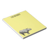 Afbeelding van de cartoon Javan rhinoceros Notitieblok (Schuin)