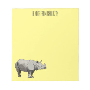 Afbeelding van de cartoon Javan rhinoceros Notitieblok