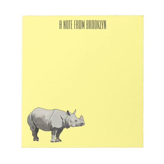 Afbeelding van de cartoon Javan rhinoceros Notitieblok (Voorkant)