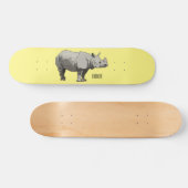 Afbeelding van de cartoon Javan rhinoceros Persoonlijk Skateboard (Horizontaal)