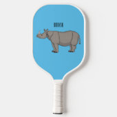 Afbeelding van de cartoon Javan rhinoceros Pickleball Paddle (Achterkant)