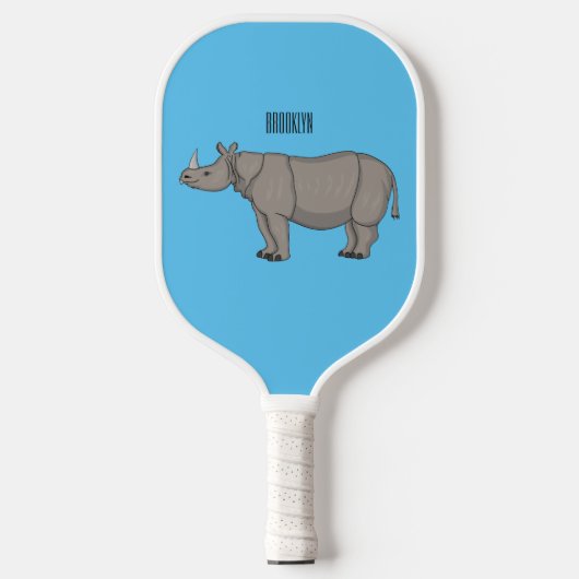 Afbeelding van de cartoon Javan rhinoceros Pickleball Paddle (Voorkant)