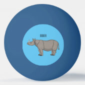 Afbeelding van de cartoon Javan rhinoceros Pingpongbal (Achterkant)