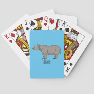 Afbeelding van de cartoon Javan rhinoceros Pokerkaarten