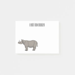 Afbeelding van de cartoon Javan rhinoceros Post-it® Notes