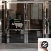 Afbeelding van de cartoon Javan rhinoceros Raamsticker (Kantoordeur)