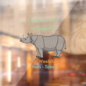 Afbeelding van de cartoon Javan rhinoceros Raamsticker (Vel 2)