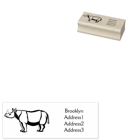 Afbeelding van de cartoon Javan rhinoceros Rubberstempel (Gestempeld)