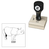 Afbeelding van de cartoon Javan rhinoceros Rubberstempel (Gestempeld)