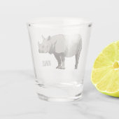 Afbeelding van de cartoon Javan rhinoceros Shot Glas (Achterkant)