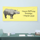Afbeelding van de cartoon Javan rhinoceros Spandoek (Beurs)