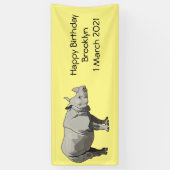 Afbeelding van de cartoon Javan rhinoceros Spandoek (Verticaal)