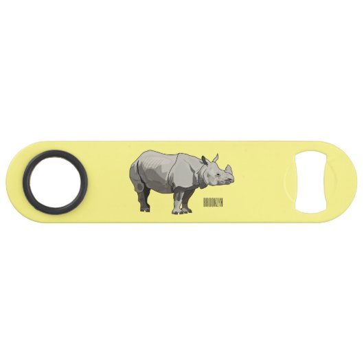 Afbeelding van de cartoon Javan rhinoceros Speed Flessenopener (Voorkant (Horizontaal))