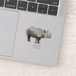 Afbeelding van de cartoon Javan rhinoceros Sticker