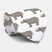 Afbeelding van de cartoon Javan rhinoceros Stropdas (Opgerold)