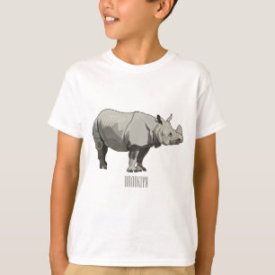Afbeelding van de cartoon Javan rhinoceros T-shirt