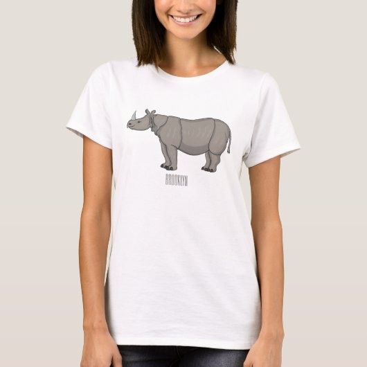 Afbeelding van de cartoon Javan rhinoceros T-shirt (Voorkant)