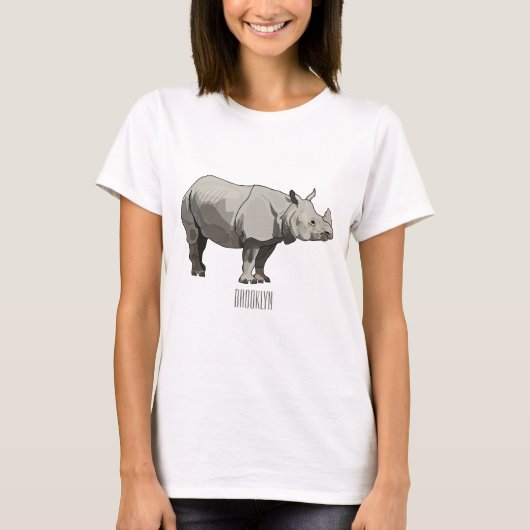 Afbeelding van de cartoon Javan rhinoceros T-shirt (Voorkant)