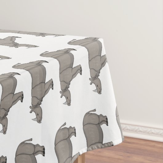 Afbeelding van de cartoon Javan rhinoceros Tafelkleed (Voorbeeld)