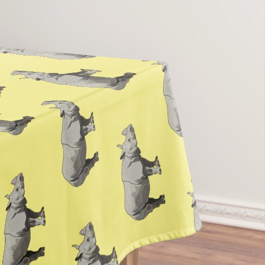 Afbeelding van de cartoon Javan rhinoceros Tafelkleed (Voorbeeld)