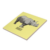Afbeelding van de cartoon Javan rhinoceros Tegeltje (Zijkant)