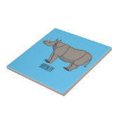Afbeelding van de cartoon Javan rhinoceros Tegeltje (Zijkant)