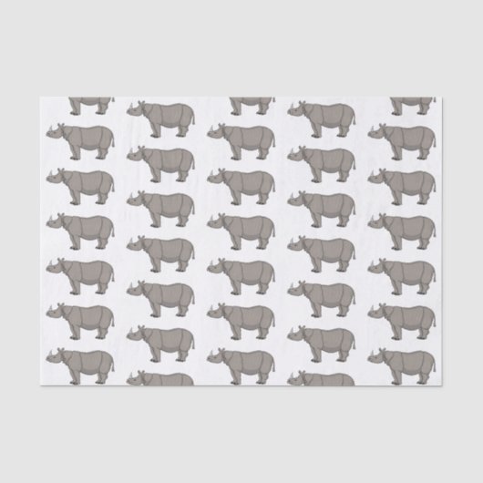 Afbeelding van de cartoon Javan rhinoceros Tissuepapier (Voorkant)