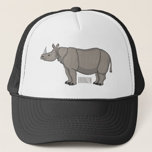 Afbeelding van de cartoon Javan rhinoceros Trucker Pet (Voorkant)